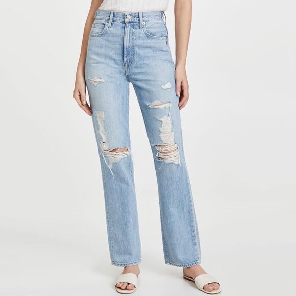 SLVRLAKE London High Rise Straight Jean in Mind Made Up Wash - Picture 1 of 11